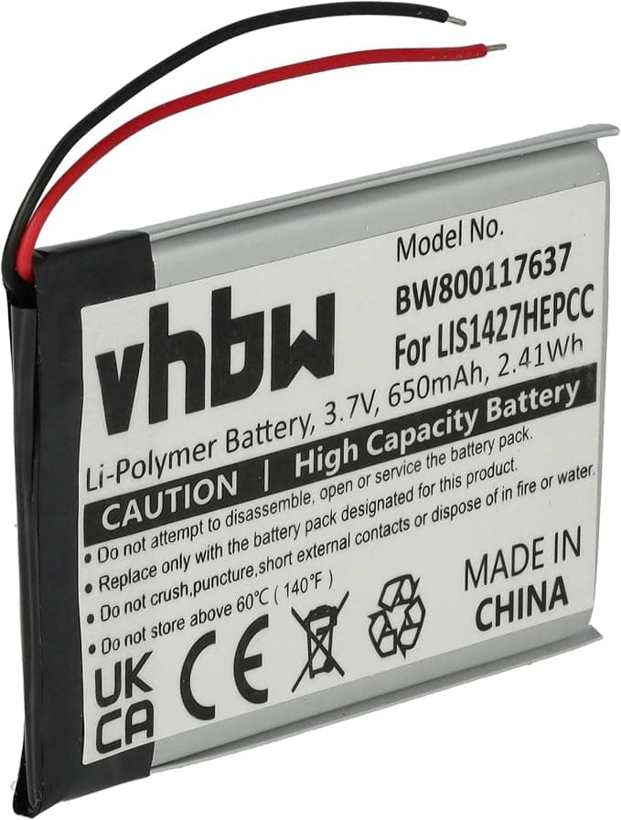 vhbw Battery Compatible with Sony MDR-RF985R, MDR-ZX330 Wireless Headphones (650mAh, 3.7V, Li-Polymer) - Image 1