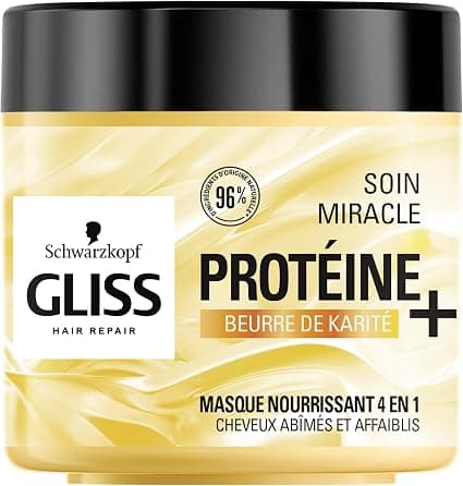 Schwarzkopf - Gliss - 4 in 1 Nourishing Miracle Care Hair Mask - Dry/damaged hair - Hair care - 96% ingredients of natural origin - 400 ml jar - Image 1