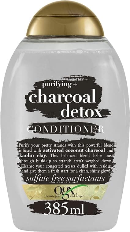 OGX Charcoal Conditioner for Oily Hair, Detox + Charcoal, 385 ml