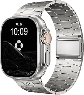 Bracelet en Titane pour Apple Watch ULTRA & ULTRA 2 - Bracelet Apple Watch ULTRA 49mm Réglable - Revêtement DLC - Titane Pur Léger