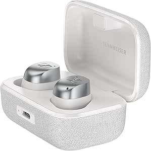 Sennheiser MOMENTUM True Wireless 4 - Smart Earphones with Bluetooth 5.4, Very Clear Sound, Comfortable Design, 30 Hour Battery Life and Adaptive ANC - Silver White