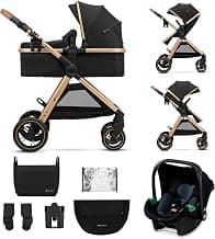Kinderkraft ESME 3 in 1 Stroller with Mink PRO I-Size Baby Carrier Travel System Baby Stroller Foldable Stroller for Newborn Up to 4 Years Old Black