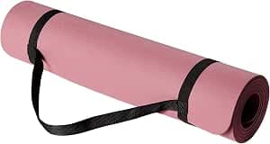 Amazon Basics 1/4 inch thick TPE exercise yoga mat with carrying strap