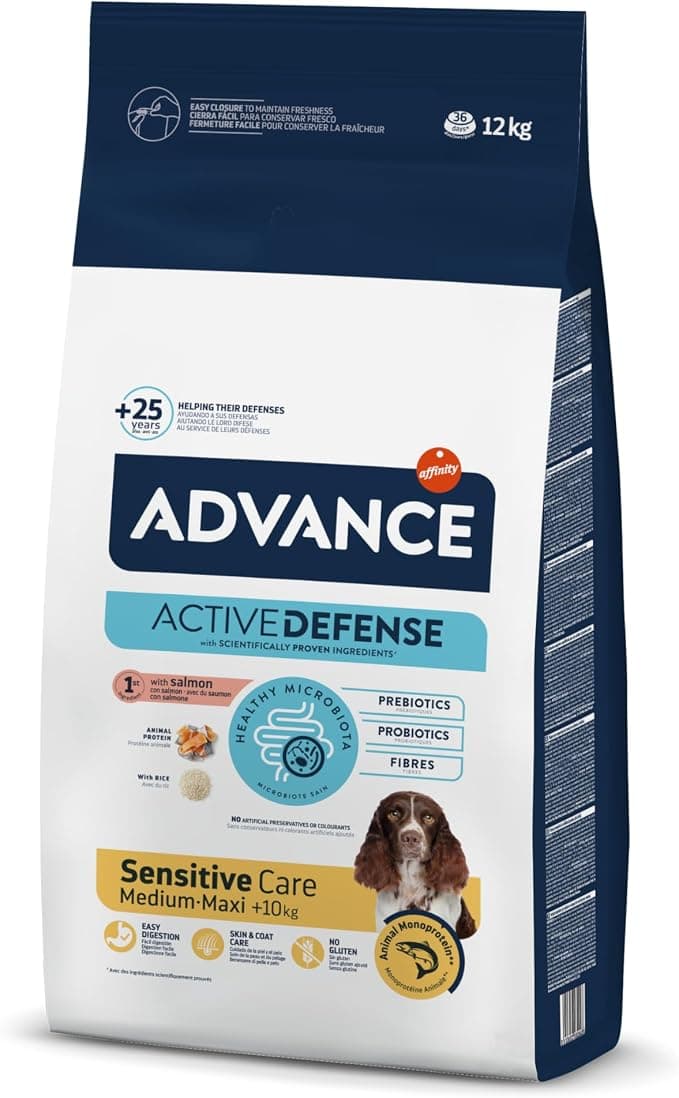 Advance Medium Maxi Sensitive Salmon Dry Food for Medium and Large Breed Dogs with Digestive Sensitivities to Salmon – 12 kg - Image 1