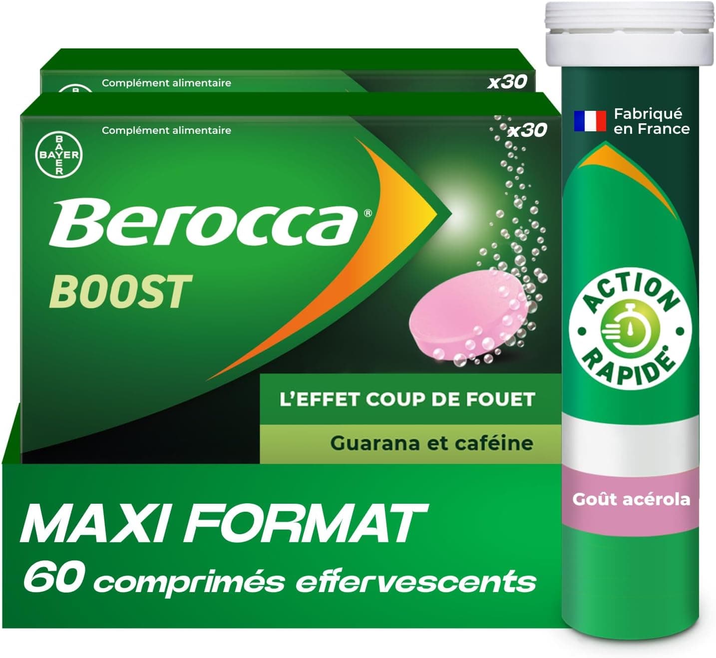 Berocca Berocca Boost - Boost - Boost - Helps reduce fatigue - Vitamin B12, Guarana, Caffeine, Vitamin C and Magnesium, Acerola taste - Food supplement - 2x30 cp effervescent