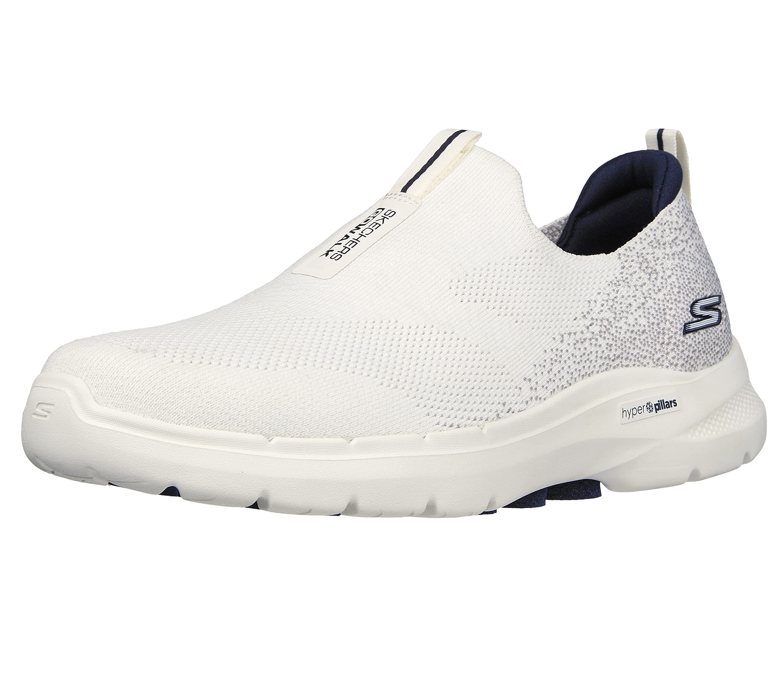 Skechers Homme Gowalk 6 Stretch Fit Chaussures de Course athlétiques à Enfiler Marche, Blanc/Bleu Marine, 42.5 EU - Image 10