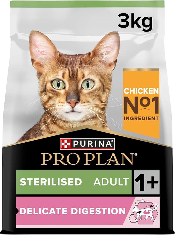 PURINA PRO PLAN | Adult DELICATE DIGESTION | Complete Food for Sterilized Adult Cats | Promotes a Healthy Digestive System | Dry Food | Chicken | Bag 3 kg - Image 1