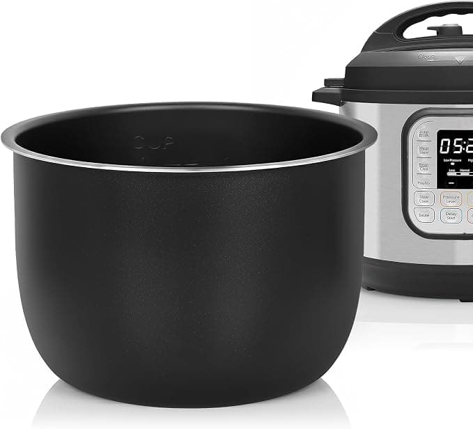 Linkidea Replacement Inner Rice Cooker Bowl, Aluminium Bowl, 6 Quart, Dishwasher Safe and Compatible with Instant Pot Duo 7-in-1 - Image 1