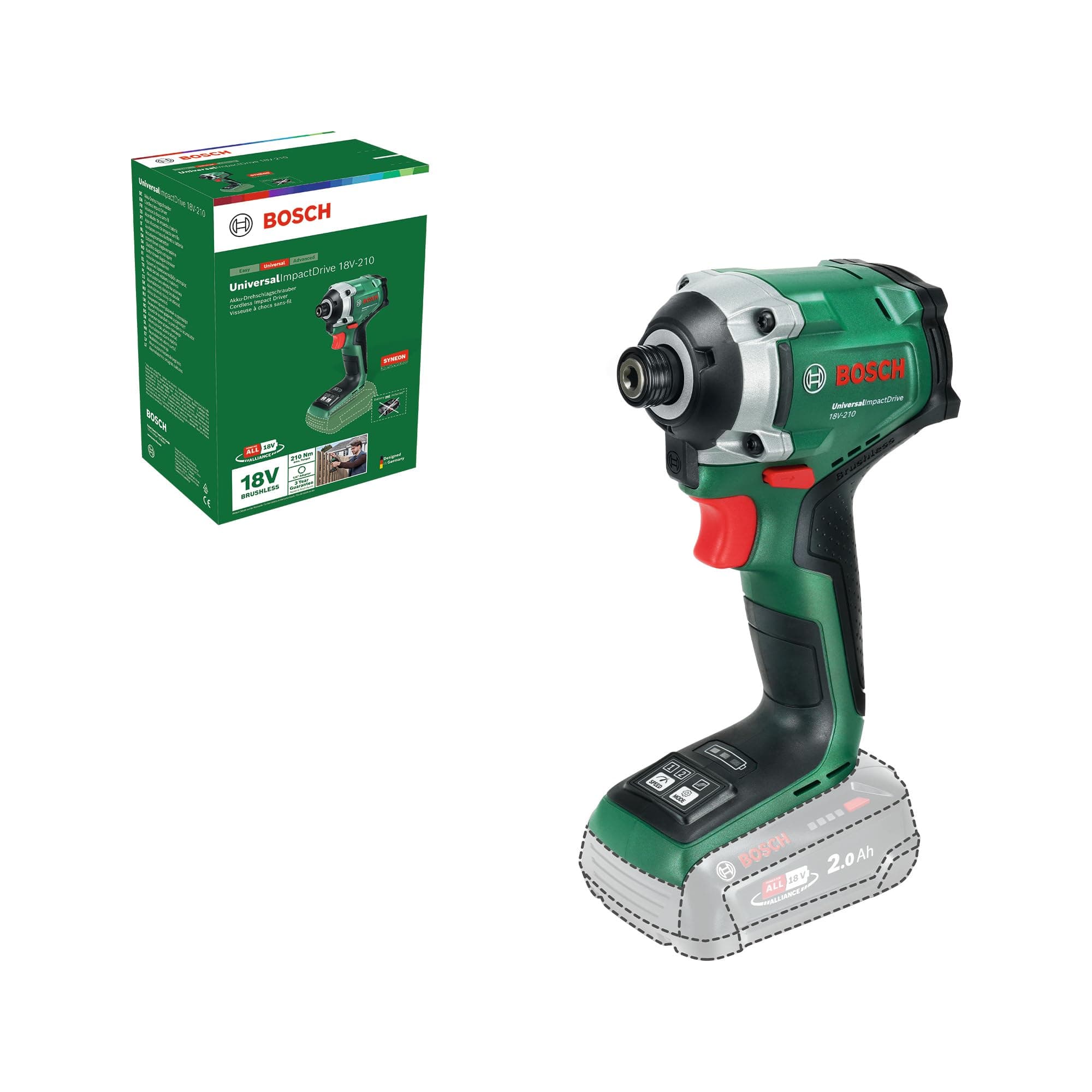 Bosch 18V System cordless impact driver UniversalImpactDrive 18V-210 (powerful and compact impact driver for woodworking) - Image 1