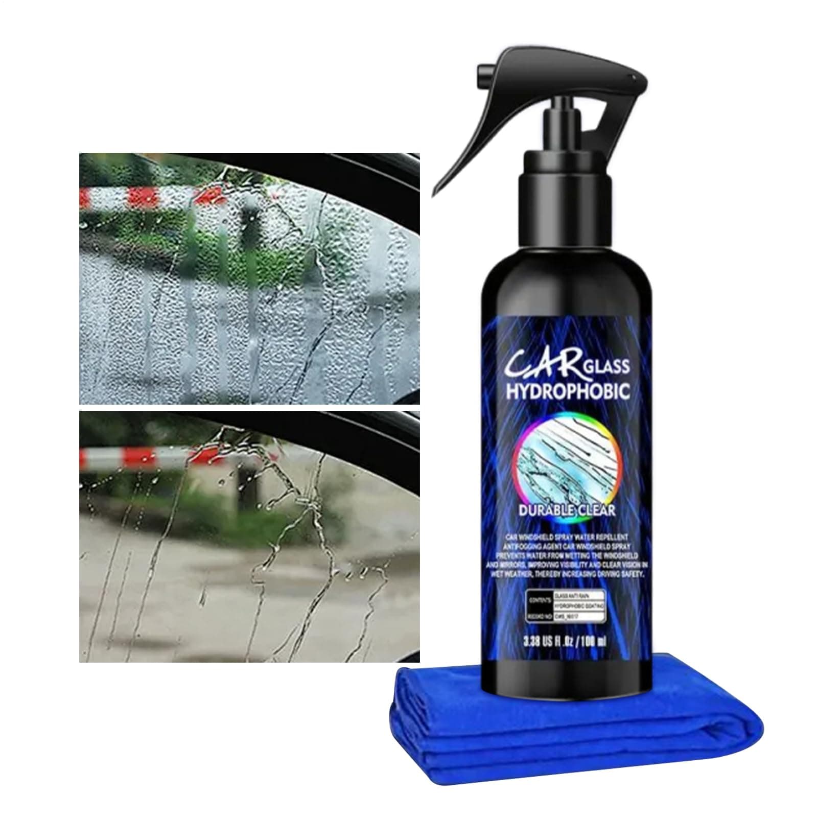Mobil Nettoyant Dégraissant Vitres Voiture | 100ml Nettoyant Imperméable Pare-brise Auto - Polish Automobile pour Pneus Meubles Garage Intérieur Extérieur Moto Camion