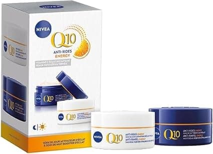 NIVEA Q10 Energy Face Set (1 x 1 Piece) - Anti-Wrinkle Face Care - Routine Moisturizing Face and Radiance Cream with Vitamin C - Day Cream FPS15 + Energizing Night Cream for Dull & Tired Skin