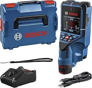Bosch Professional 12V System Scanner Mural Bosch D-tect 200 C (Batterie 12 V, détection de câbles sous Tension (ou Non), de tuyaux métal ou Plastique, Montants et cavités, câble USB-C™, L-BOXX)