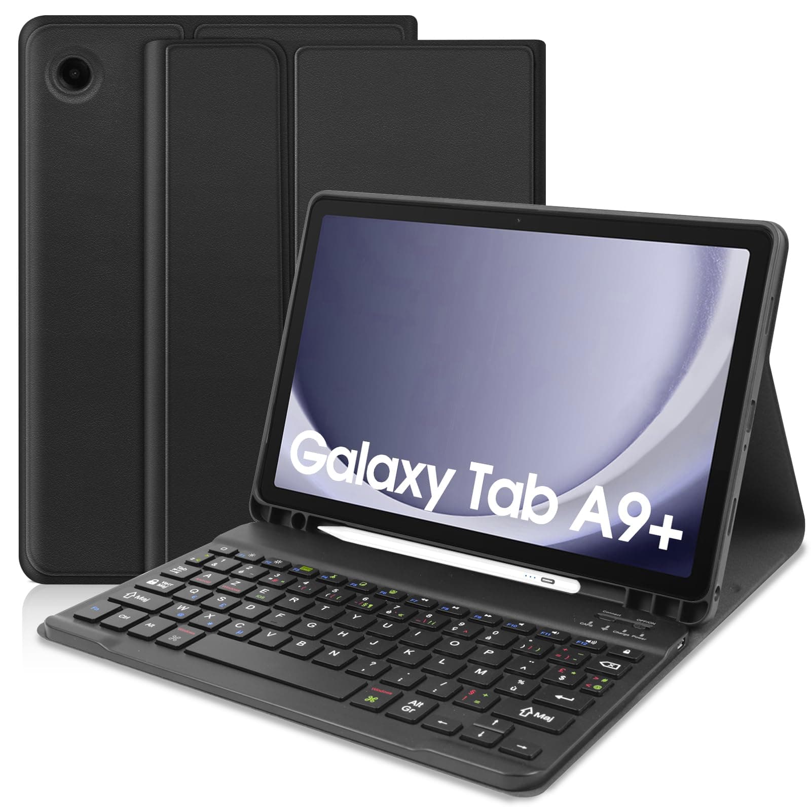 Keyboard Case Compatible with Samsung Galaxy Tab A9+ 11 Inch 2023, French AZERTY Keyboard Case for Samsung Galaxy Tab A9+/A9 Plus 11 Inch 2023 (SM-X210/X216/X218) - Image 1
