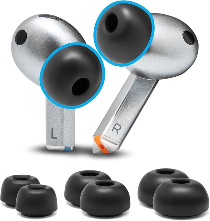 WC TipZ Galaxy - Upgraded Memory Foam Tips for Samsung Galaxy Buds 3 Pro by Wicked Cushions | Tight Seal and Better Foam Bounce Time | Black - Image 1