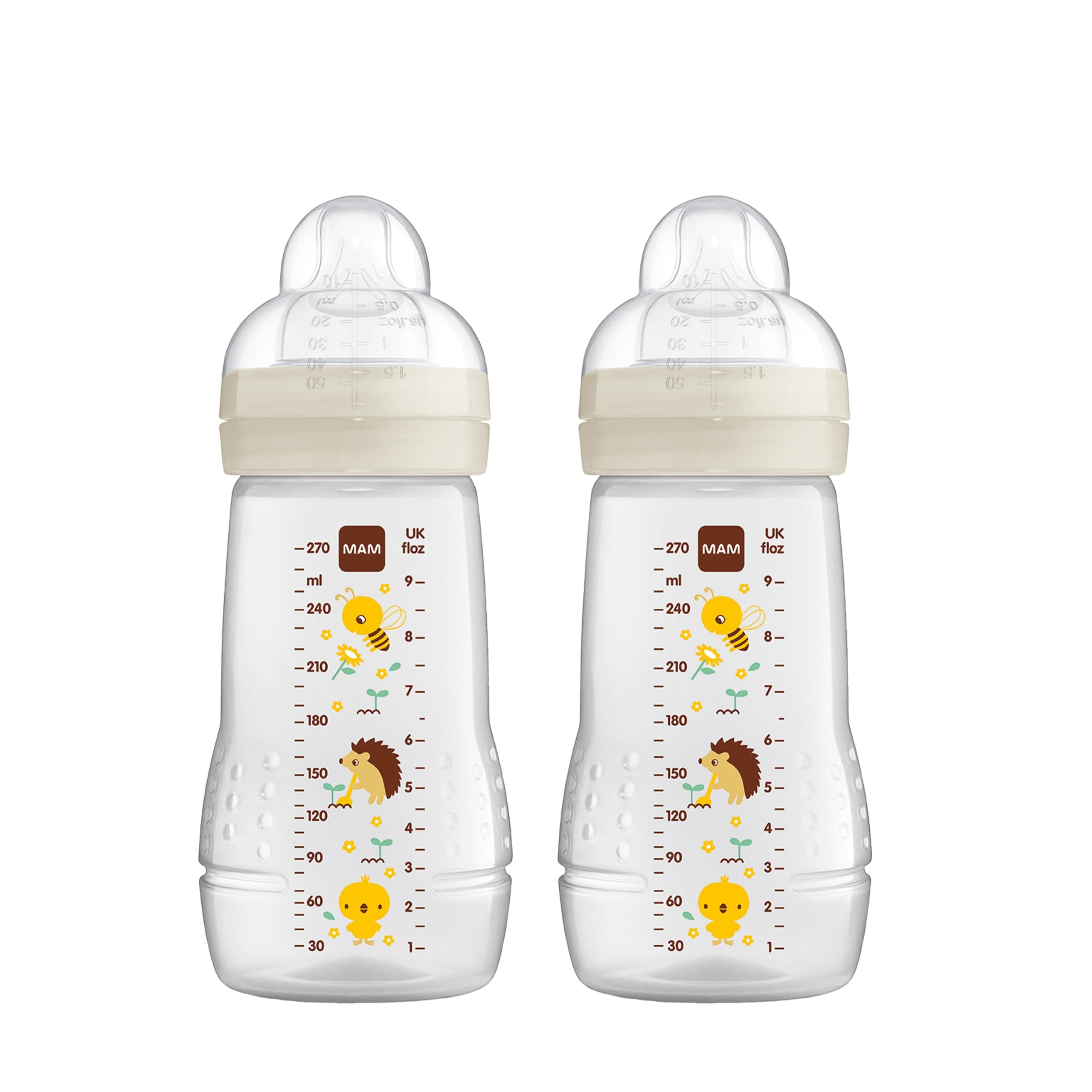 MAM Easy Active Baby Bottles, 270 ml, with MAM Teat, SkinSoft Silicone, Baby Bottles with Ergonomic Shape, for Babies from 0 Months, Bee/Hedgehog, Set of 2 - Image 7