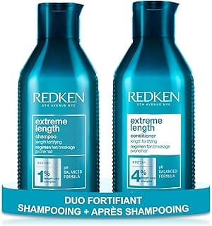 Redken Redken, Routine Longueur pour Cheveux Fragilisés en Quête de Longueur, Renforce les Longueurs et Réduit les Fourches, Huile de Ricin, Extreme Length