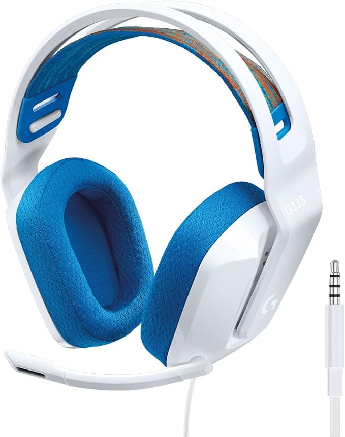 Logitech G G335 Wired Gaming Headset with Microphone, 3.5 mm Audio Jack, Memory Foam Earphones, Lightweight, Compatible with PC, PlayStation, Xbox, Nintendo Switch & Switch 2 – White - Image 1