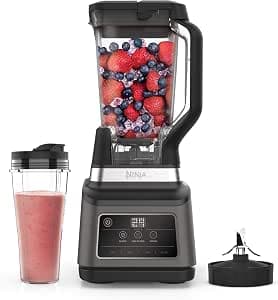 Ninja 2-in-1 Blender with Auto-iQ (BN750UK) 1200 W, Jug 2.1 L, 0.7 L Cup, Black/Silver