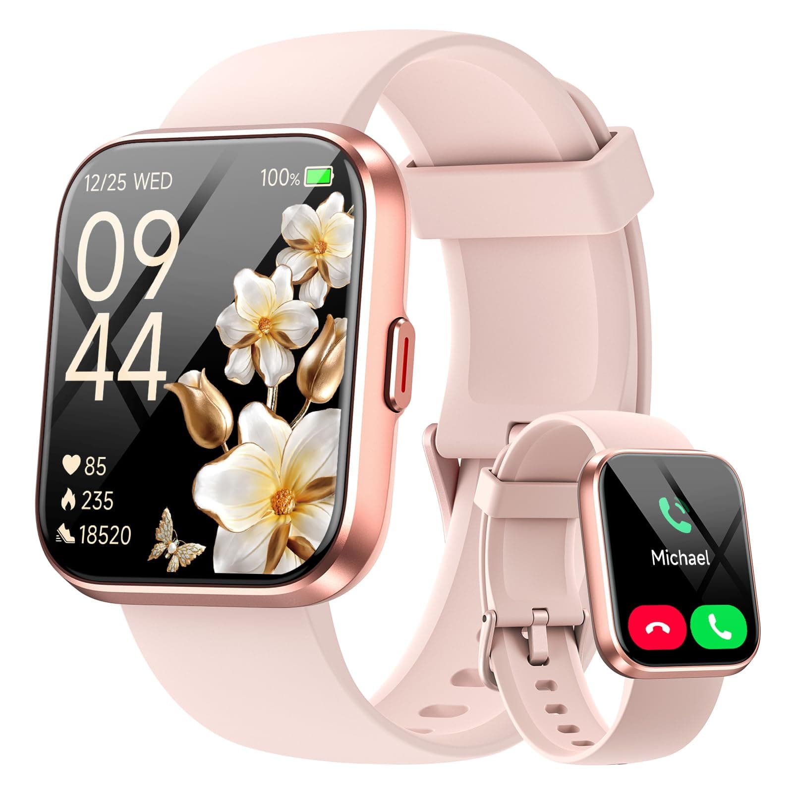 Women's Smart Watch for Samsung, iPhone, Android, 1.8 Inch Smartwatch with Bluetooth Call, AI Voice, Built-in Alexa, Smartwatch Monitor, Calories, IP68 Smart Watch, Pedometer - Image 1
