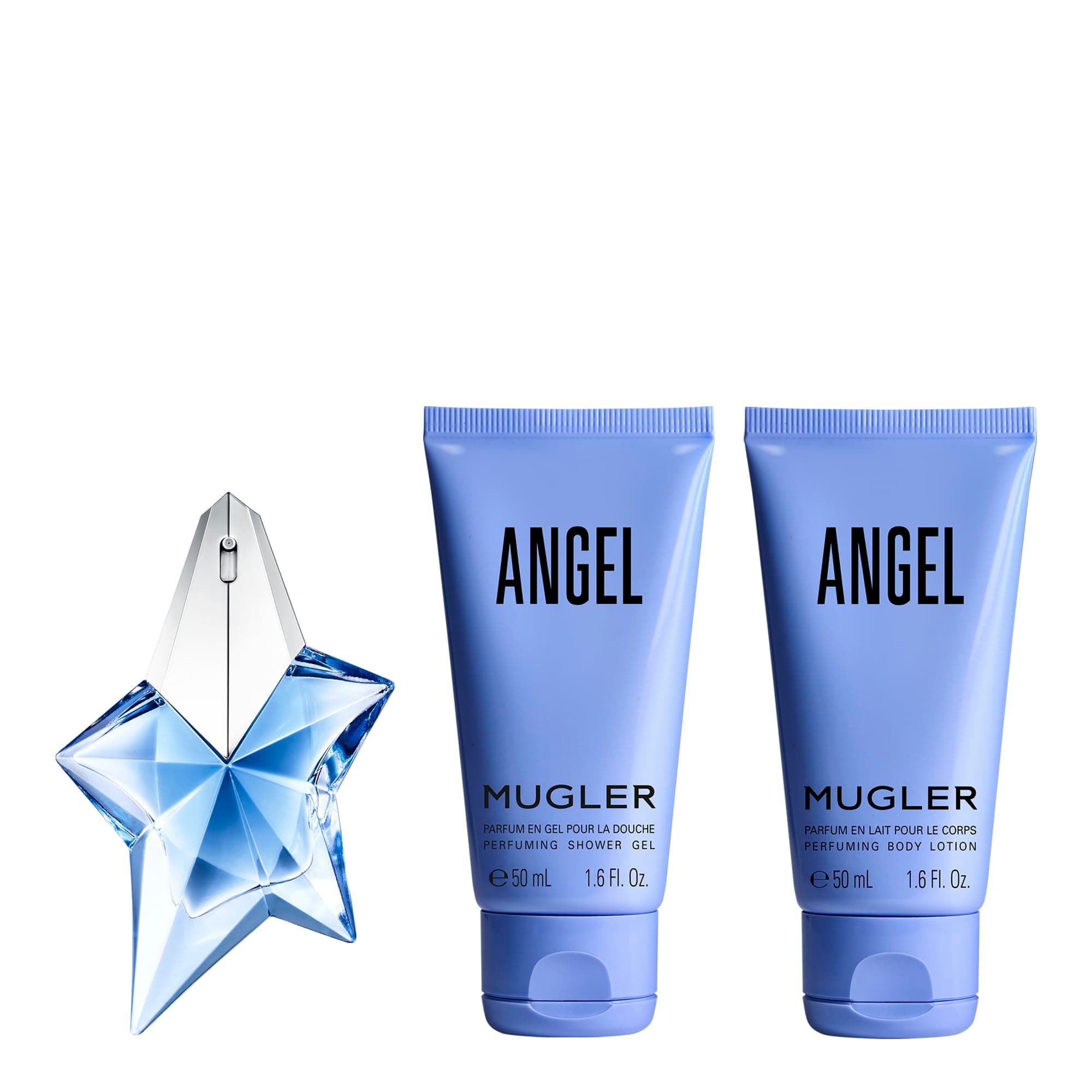 Mugler MUGLER Angel - Coffret Pour Elle - Eau de Parfum Femme 25 ml - Lait Corps 50 ml - Gel Douche 50 ml - Ambré Gourmand - Patchouli, Accord Praline & Absolu de Vanille - Tenue Longue Durée