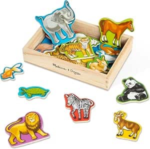 Melissa & Doug Wild Domestic Animals Wooden Magnets, 20 Magnetic Animals, Montessori Toy, Creative Toy, Gift for Boy or Girl 3 4 5 6 7 Year Old Boy Girl FSC Certified