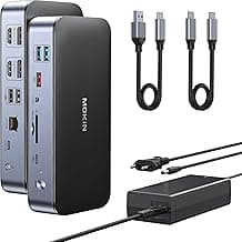 DisplayLink Docking Station pour MacBook Pro/Air, 15 en 1 DisplayLink Station d'accueil Dual Monitor, Dock USB C avec 2*HDMI, 2*DisplayPort, 2.5Gbps Ethernet, USB 3.1/3.0/2.0, SD/Micro SD pour Dell/HP