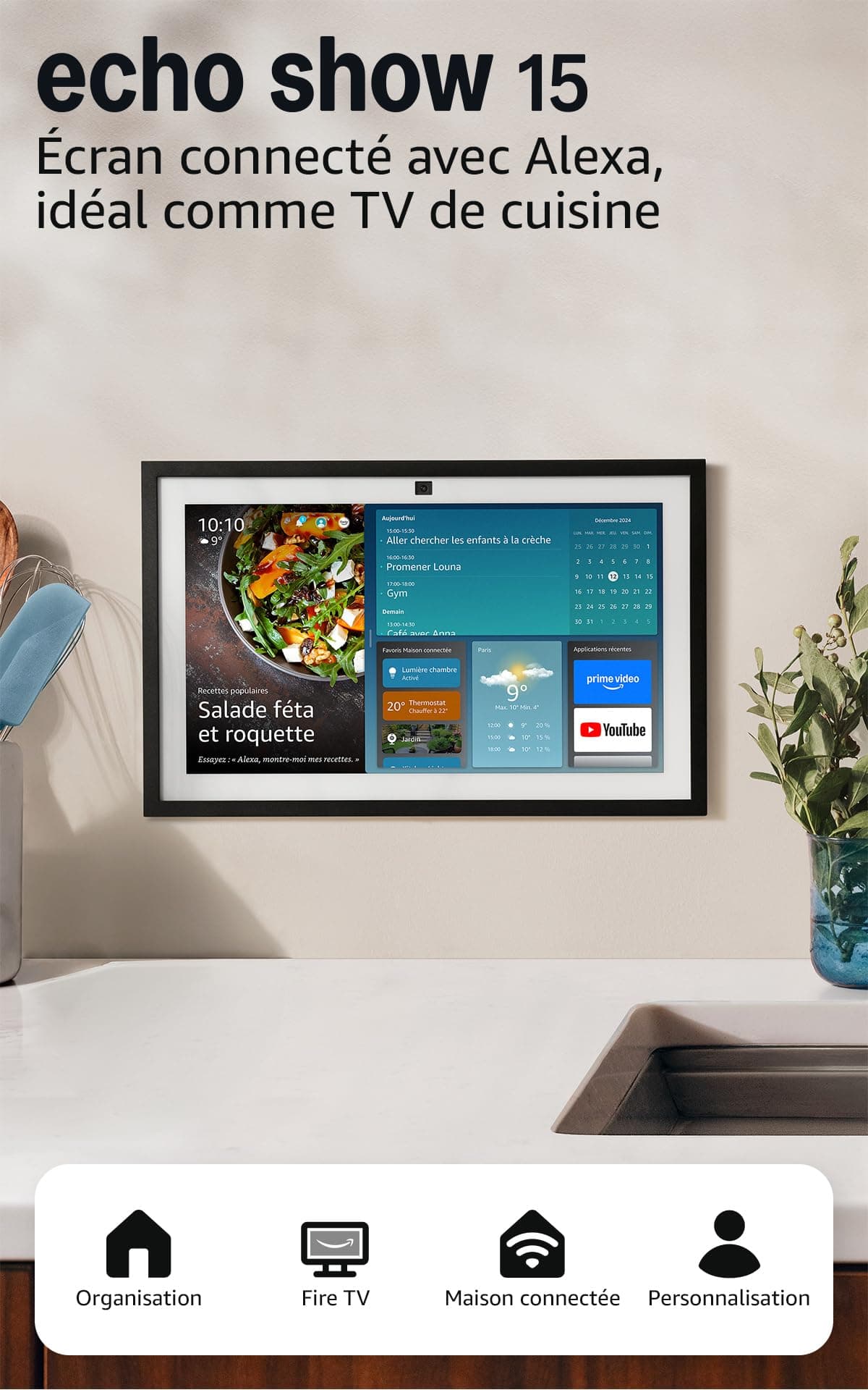 All-New Amazon Echo Show 15 | A stunning HD 15.6" smart kitchen TV with Alexa - Image 1