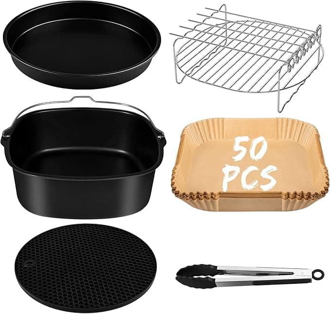 Air fryer accessories Square 5.5L, Accessories for electric oil free fryer XXL accessories air fryer accessories for airfryer cosori 5.5L, philips 6,2L, Aigostar 7L