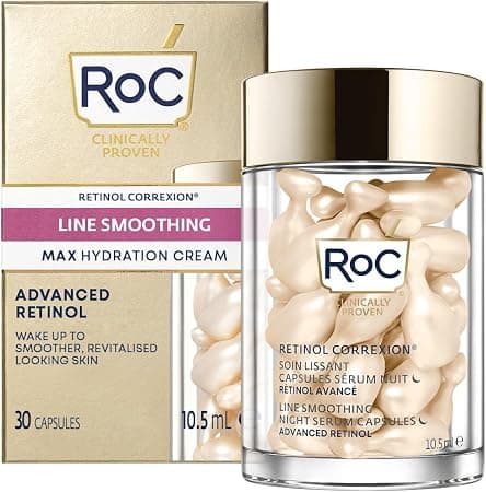 RoC - Retinol Correxion Smoothing Care Night Serum - Anti-Wrinkle and Aging - Anti-Aging - Firming Moisturizer - 30 Capsules - Image 1