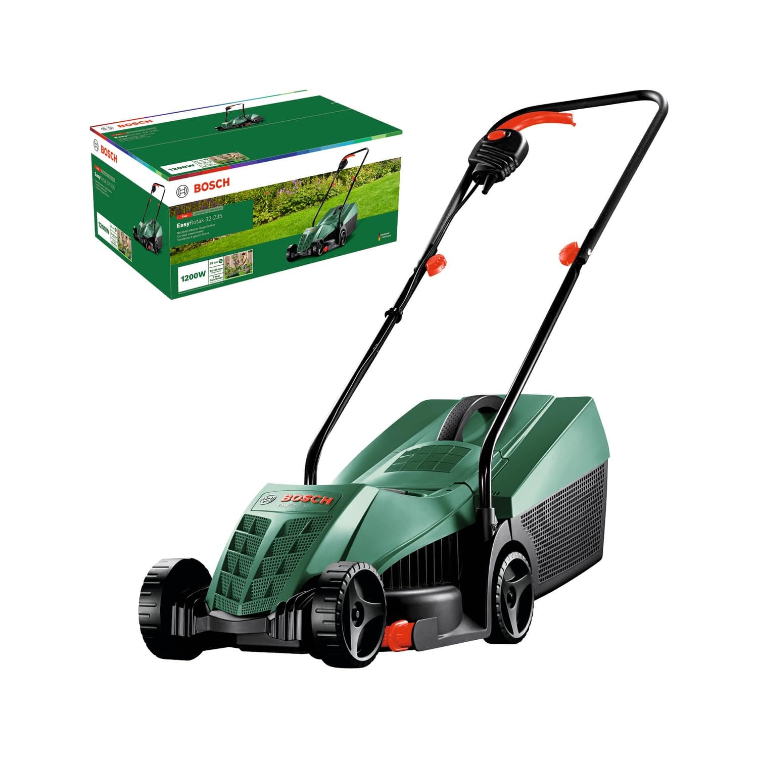 Bosch Tondeuse à Gazon Filaire EasyRotak 32-235 (Moteur de 1 200 W, Largeur de Coupe : 32 cm, bac de ramassage 31 litres, pour Les Petits Jardins) - Image 2