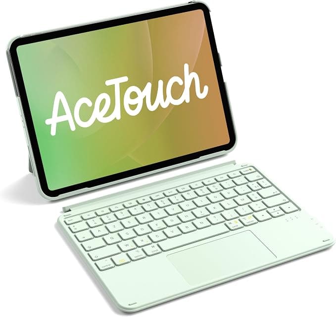 Inateck Keyboard Case for iPad 11th/10th Gen, for iPad 10th (10.9")/11th (2025 A16), Air 11" M3/M2, Air 6/5/4th, Pro 11 4th/11, Detachable Ultralight Keyboard with Touchpad, Green AceTouch - Image 1