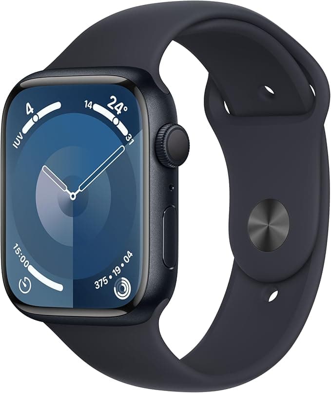 Apple Watch Series 9 (GPS, 45MM) - Midnight Alluminium Case with Midnight Sports Strap, M/L (Refurbished) - Image 1