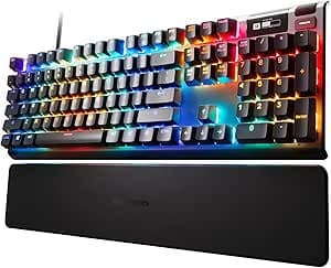 SteelSeries Apex Pro HyperMagnetic Gaming Keyboard - Adjustable Actuation - OLED Display - RGB - USB Port