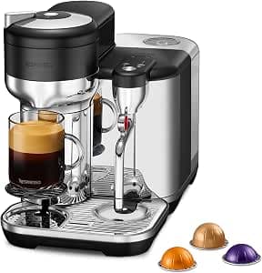 Nespresso Vertuo Creatista Coffee Machine, 2 Litre Capsule Machine, Sage Black Truffle