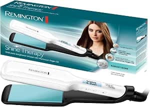Remington Hair Straightener Shine Therapy (Wide Plates, Ceramic, Moroccan Argan Oil & Vitamin E, LCD Screen, 150-230°C) Straightening Iron S8550