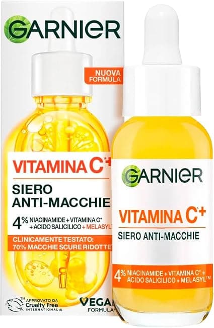 Garnier Vitamin C+ Anti-Blemish Face Serum with Niacinamide Salicylic Acid and Melasyl with Brightening and Antioxidant Effect 30 ml