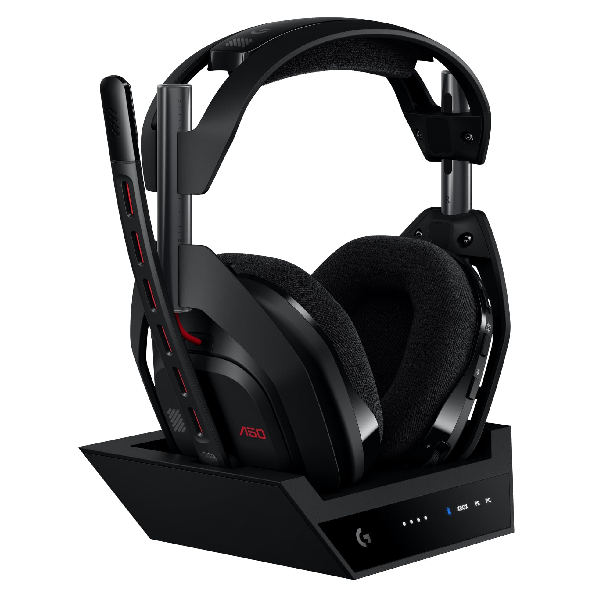 Logitech G Astro A50 LIGHTSPEED, Wireless Gaming Headset + Docking Station (Gen 5), PRO-G GRAPHENE, 3-System Switch, USB-C to Xbox, PS5, PC, Nintendo Switch, Switch 2, Bluetooth - Black