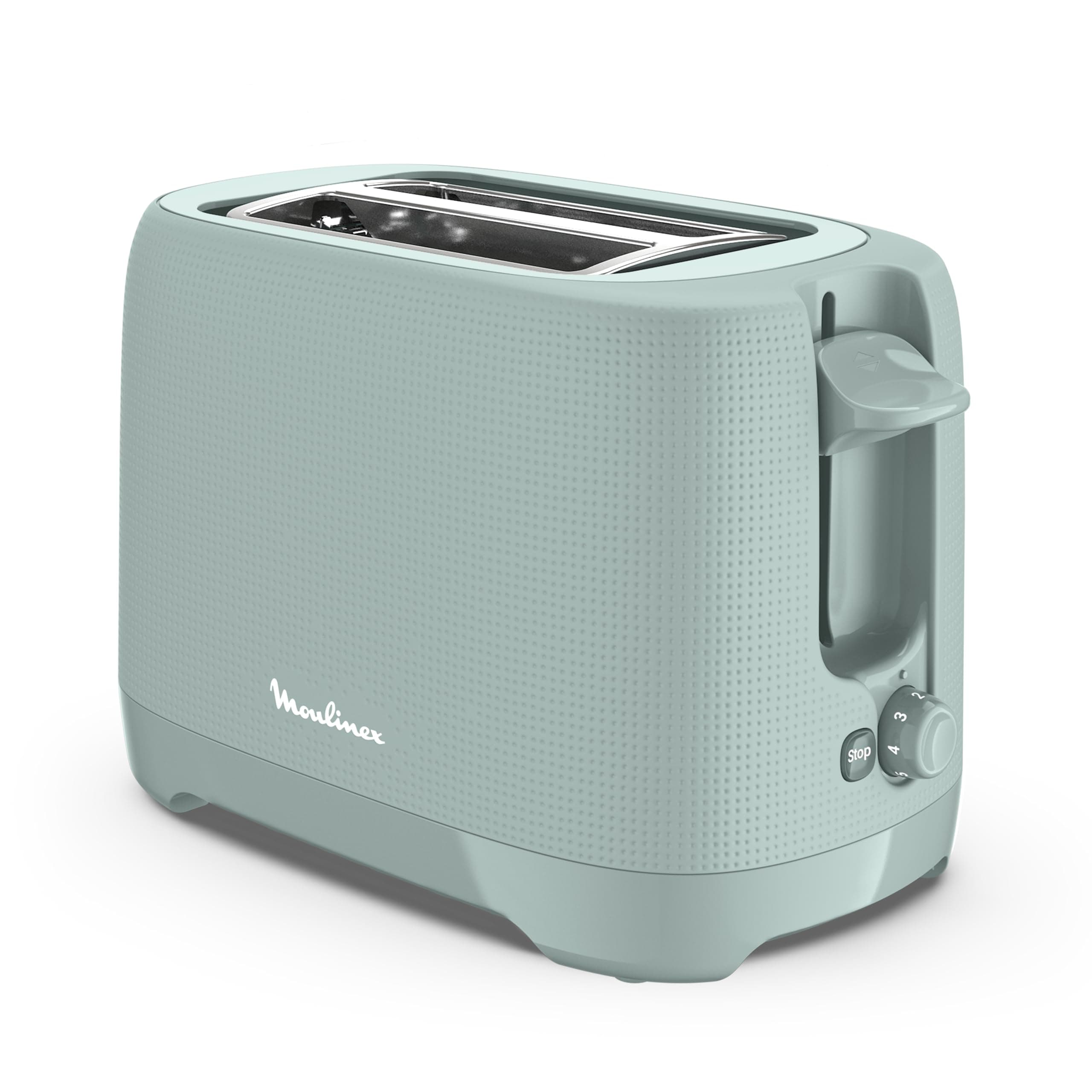 Moulinex 2 Slot Toaster - Stop Button, 7 Levels of Gilding, Heating, Extra Large Slots, Raised Handle, Removable Crumb Tray, Eucalyptus, Morning, LT2M1310 - Image 2