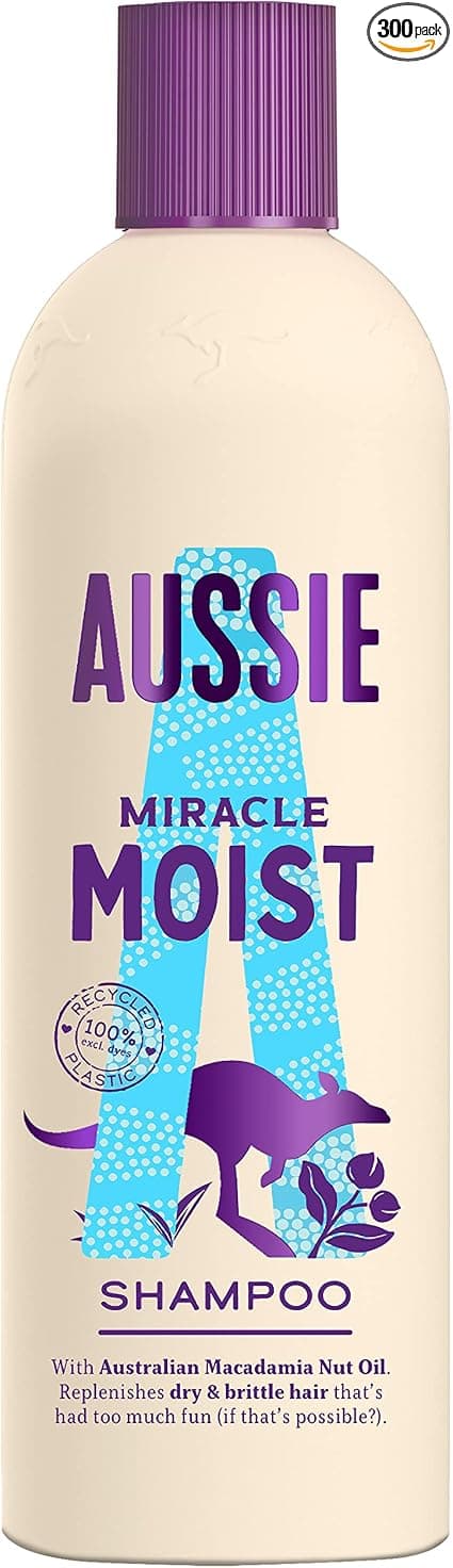 Aussie Miracle Moist Shampoo for Dry/Damaged Hair 300ml - Image 1