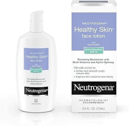 Neutrogena Skin Care Moisturizing Face Lotion with SPF 15 and Alpha-Hydroxy Acid Sunscreen, Anti-Wrinkle Treatment with Vitamins C, E and B5, Oil and Alcohol Free, 2.5 fl. oz - Image 1
