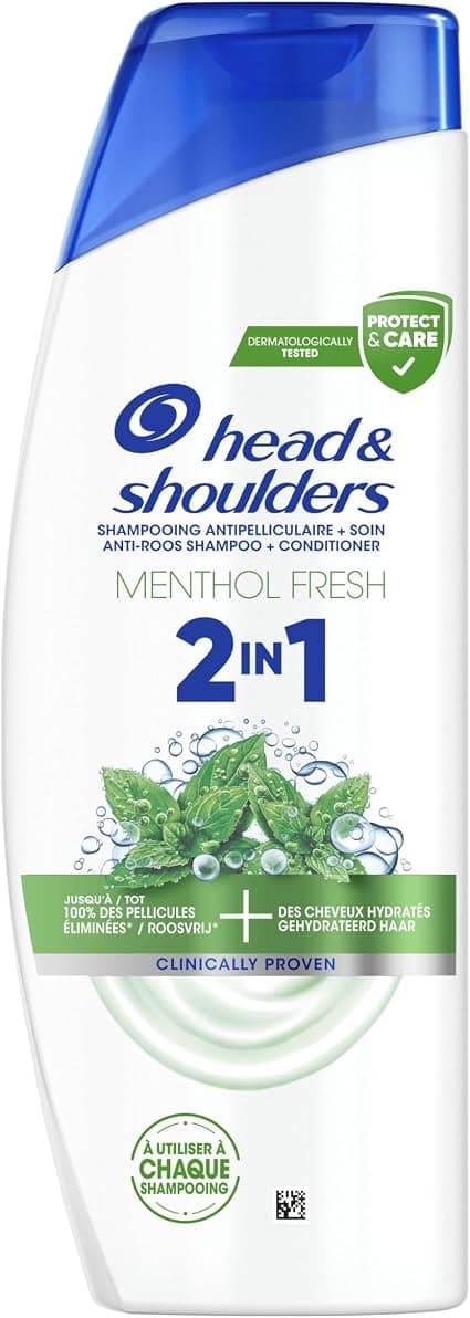 Head & Shoulders Menthol Fresh 2 in 1 Anti-Dandruff Shampoo 400 ml, Fresh, Mint - Image 1