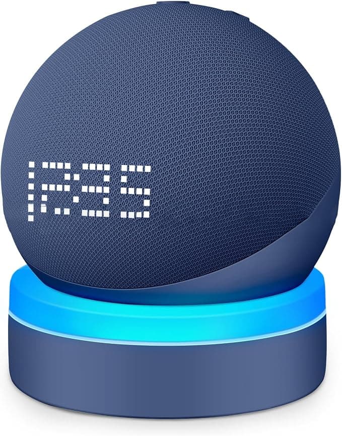 Stand for Amazon Echo Dot 4 / Echo Dot 5 with Luminescence Desktop Stand Accessories with Integrated Cable Management Accessory Rack (Amazon Echo Dot 4 / Echo Dot 5, Dark Blue) WL808 - Image 1