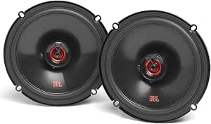 JBL SPKCB620F 6.5 Inch 2-Way Car Coaxial Speakers with 55W RMS and 165W Max, 92dB Sensitivity, 3Ohm, 55Hz-20kHz, Plus One Woofer and PEI Tweeter, Flat Format