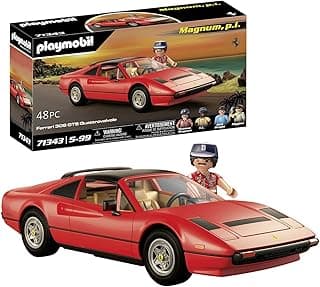 71343 Magnum, p.i. Ferrari 308GTS Quattrovalvole - with Characters from the series: Thomas Magnum, T.C., Rick & Higgins - Unique model from the 80s - PlaymoPourLesGrands - From 5 years old