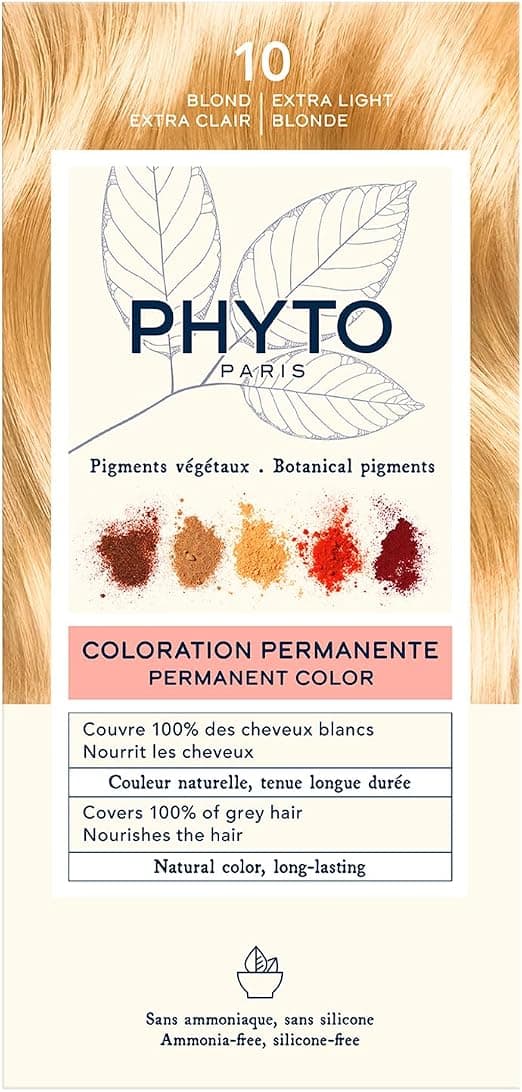 Phyto Paris - Coloration Cheveux Permanente 10 Blond Extra Clair - Couleur Blond Très Clair Lumineux et Intense - Sans Ammoniaque Enrichie en Pigments Végétaux - Kit Complet à Usage Unique - Image 1