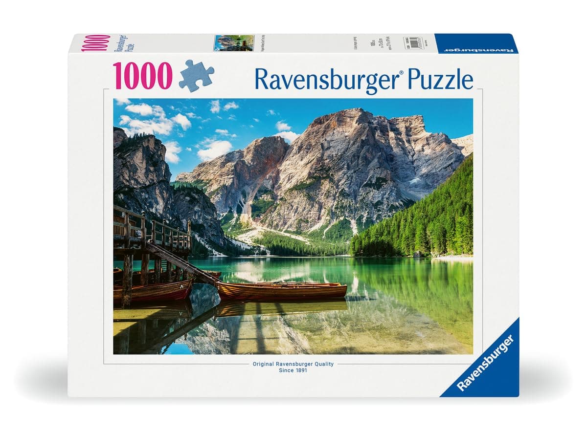 Ravensburger - Adult Jigsaw Puzzle - 1000 piece jigsaw puzzle - Bray Lake in the Dolomites, Italy - Adults and Children from 14 years old - High quality puzzle - Countries & Landscapes - 12000363 - Image 1