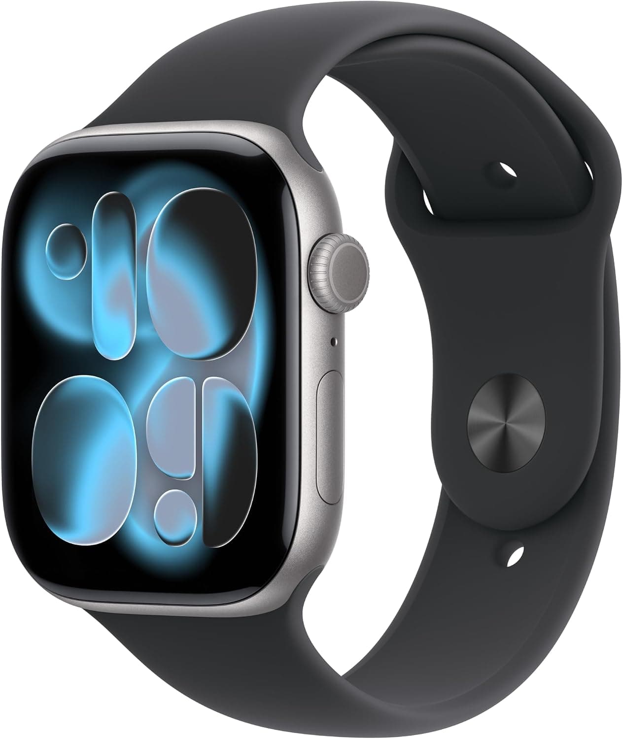 Apple Watch Series 11 [GPS 46 mm] Montre connectée avec boîtier Gris sidéral et Bracelet Sport Noir. Score de Sommeil, Moniteur d’activité, Suivi de la santé, écran Toujours activé - Image 1