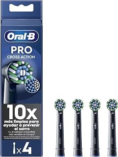 Oral-B Pro Cross Action Noire Brossettes pour Brosse à dents électriques, Pack De 4 Unités