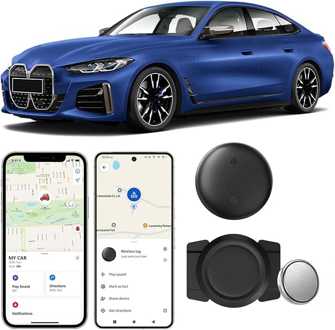 GPS Tracker for Vehicles, 2026 New GPS Tracker Compatible with Find My (iOS) and Google Find Hub (Android) Bluetooth Object Locators, Hidden Tracker for Car, No Monthly Fee, Waterproof
