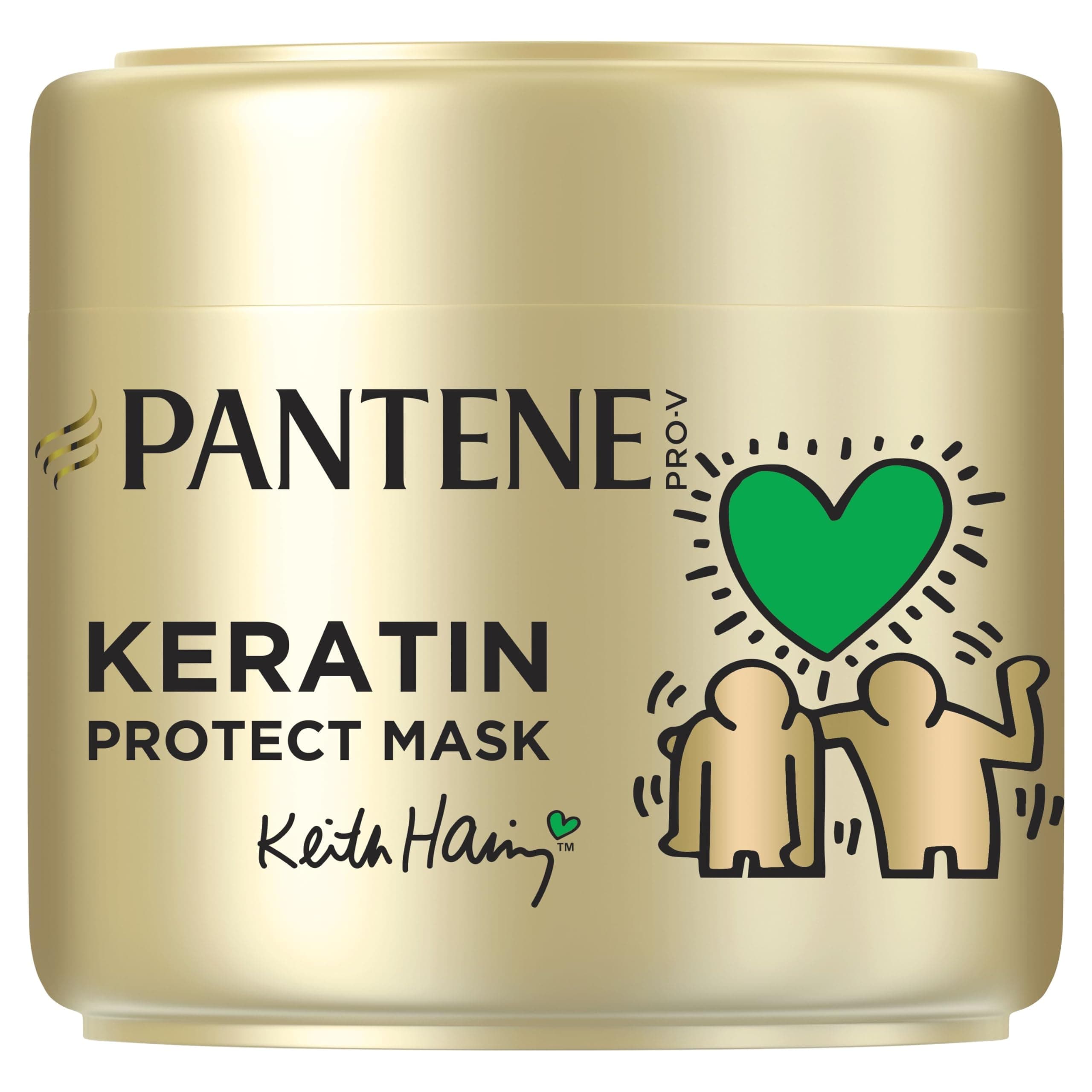 Pantene Pro-V x Keith Haring Art Collection Smooth & Silky Keratin Protect Hair Mask 300 ml for Curly and Dry Hair, Up to 72 Hours of Silky Smooth Hair, in 1 Application, Active Nutri-Plex